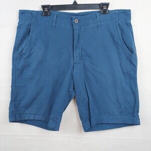 True Craft Mens Shorts Size 38W Blue Flat Front Casual Summer Cotton